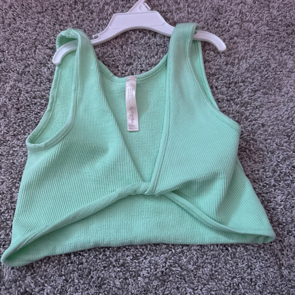 Pacsun green tie front tank top